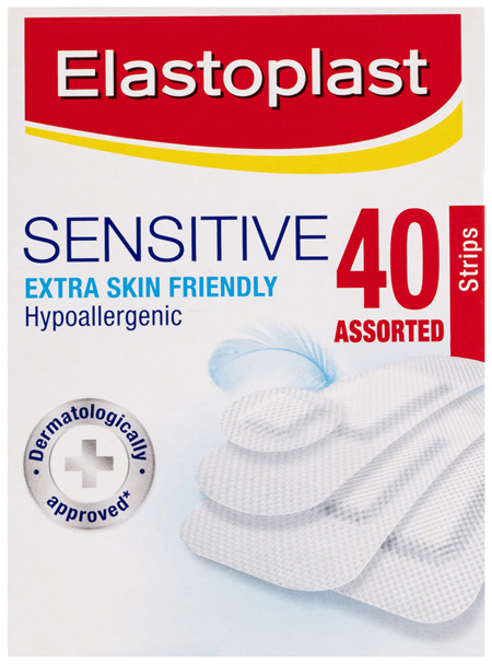 Elastoplast Sensitive Extra Skin Friendly Assorted Strips 40 Pack