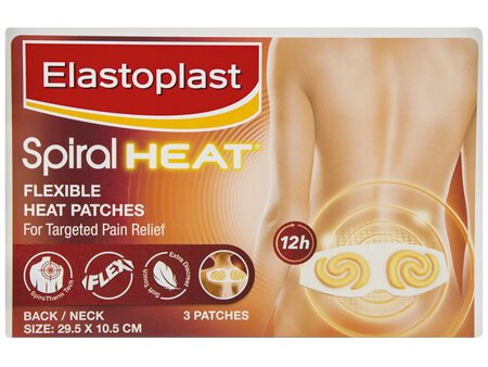 Elastoplast Spiral Heat Flexible Heat Patches Back/Neck 3 Pack