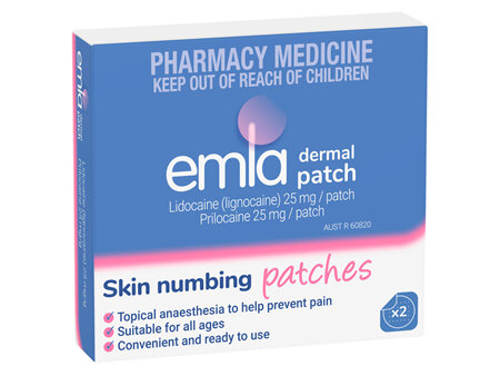Emla 5% skin numbing patches (2 pack)