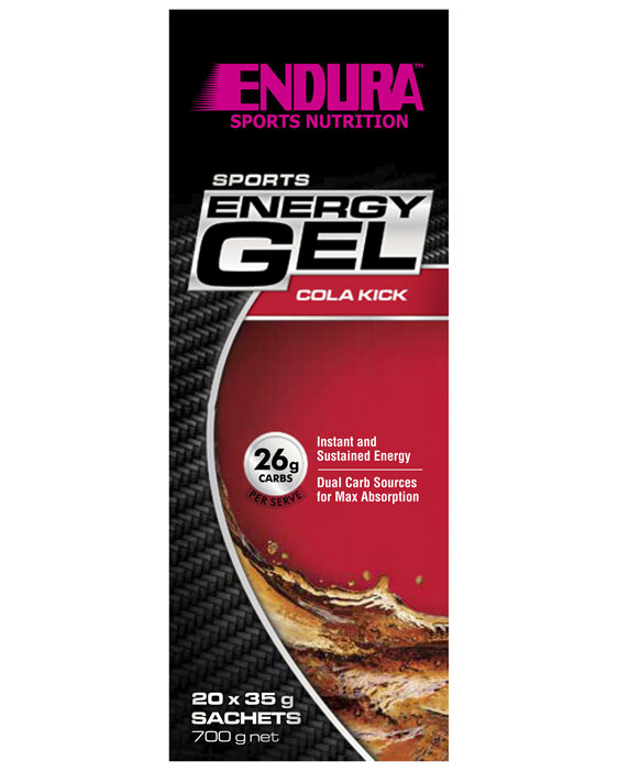 Endura Sports Energy Gel Cola Kick 20 x 35g Sachets