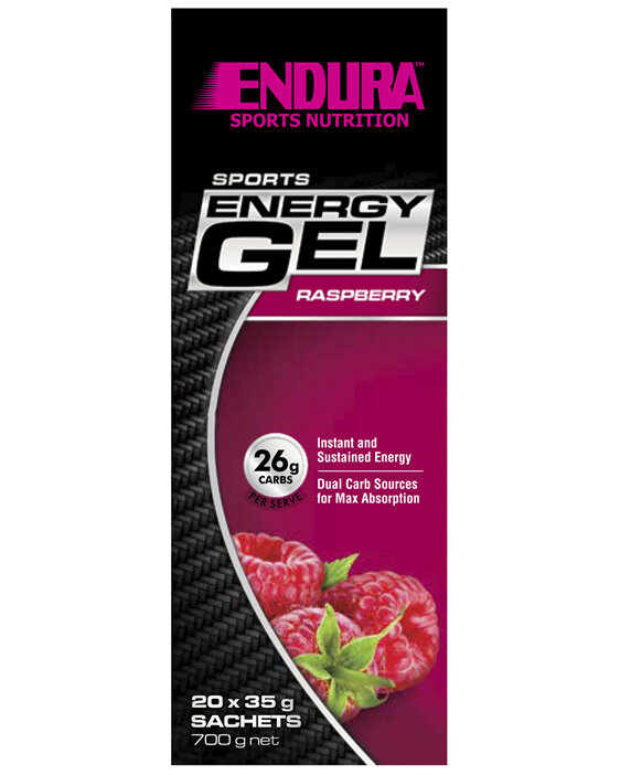 Endura Sports Energy Gel Raspberry 20 x 35g Sachets