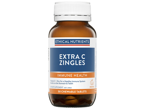 Ethical Nutrients Extra C Zingles Orange 50 Tablets