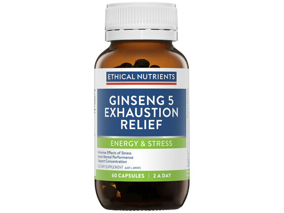 Ethical Nutrients Ginseng 5 Exhaustion Relief 60 Capsules