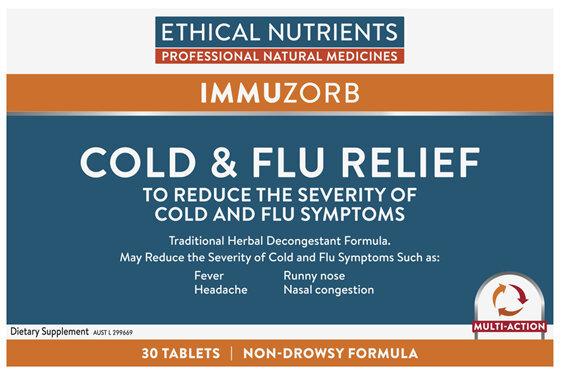 Ethical Nutrients IMMUZORB Cold & Flu Relief 30 Tablets