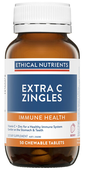 Ethical Nutrients IMMUZORB Extra C Zingles Berry 50 Chewable Tablets