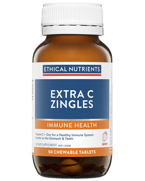 Ethical Nutrients IMMUZORB Extra C Zingles Berry 50 Chewable Tablets