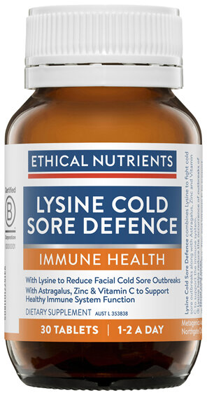 Ethical Nutrients Lysine Cold Sore Defence 30 Tablets