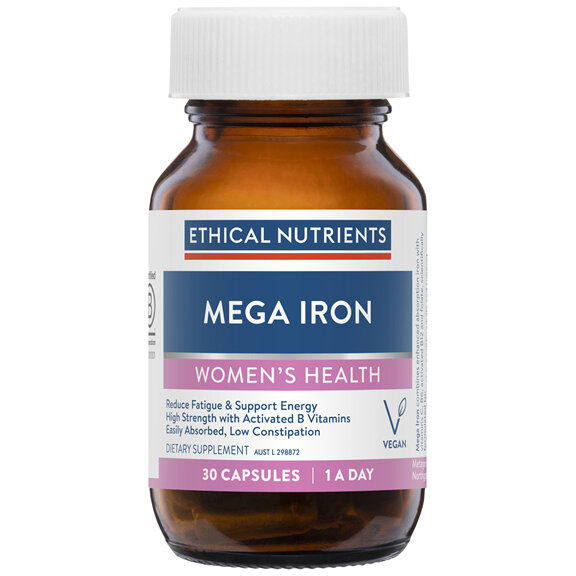 Ethical Nutrients Mega Iron with Activated B Vitamins 30 Capsules