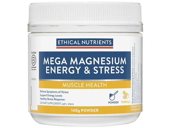 Ethical Nutrients Mega Magnesium Energy & Stress 140g Powder