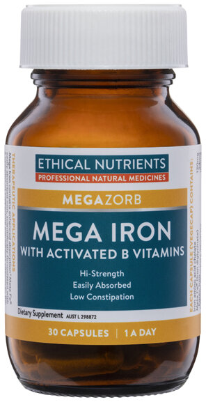 Ethical Nutrients MEGAZORB Mega Iron with Activated B Vitamins 30 Capsules