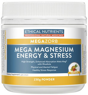 Ethical Nutrients MEGAZORB Mega Magnesium Energy & Stress Tropical 230g Powder