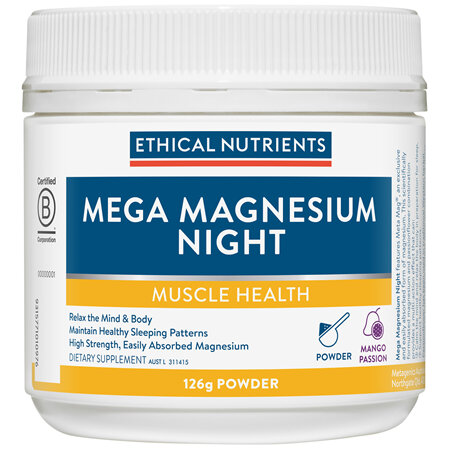 Ethical Nutrients MEGAZORB Mega Magnesium Night Mango Passion 126g