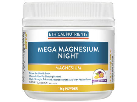 Ethical Nutrients MEGAZORB Mega Magnesium Night Mango Passion 126g