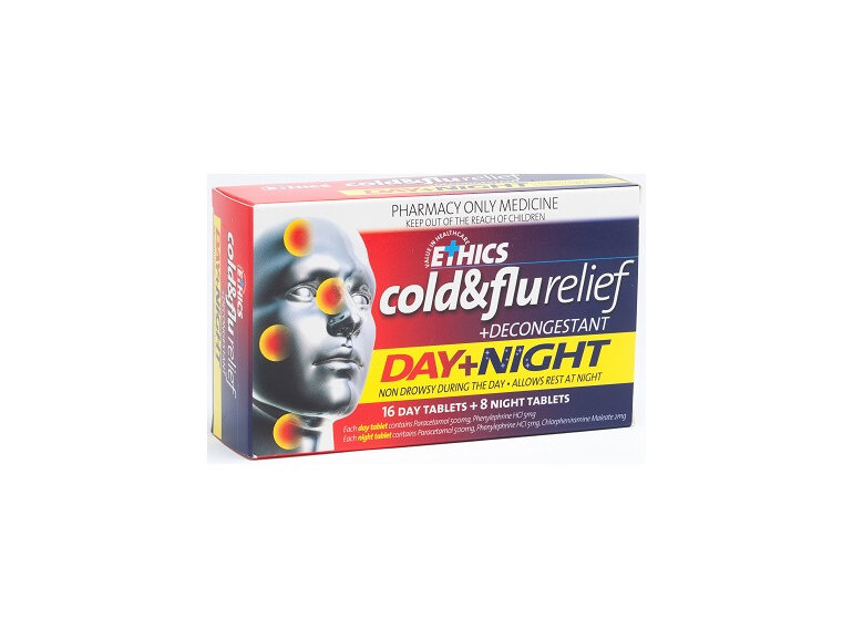 ETHICS Cold&Flu Relief + decongestant Day&Night 24, smith's pharmacy
