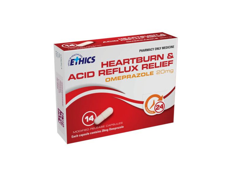 Ethics Heartburn & Acid Reflux Relief Omeprazole 20mg Capsules 14s