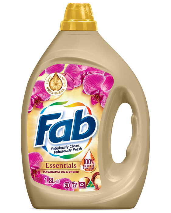 Fab Essentials Macadamia Oil & Orchid, Liquid Laundry Washing Detergent, 1.8 Litres