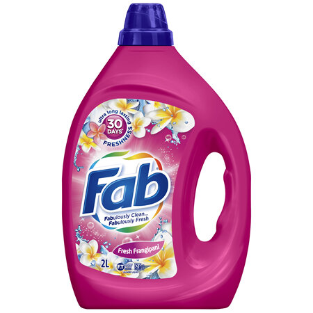 Fab Fresh Frangipani, Liquid Laundry Washing Detergent, 2 Litres