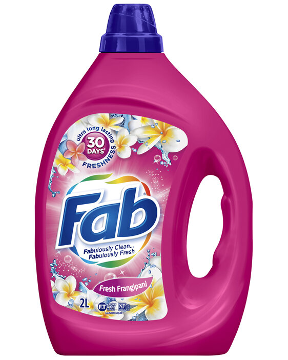 Fab Fresh Frangipani, Liquid Laundry Washing Detergent, 2 Litres