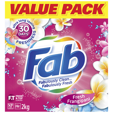 Fab Fresh Frangipani, Washing Powder Laundry Detergent 2kg