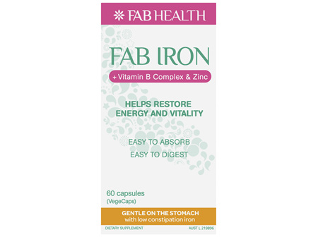 FAB IRON + Vitamin B Complex & Zinc Oral Capsules (60)