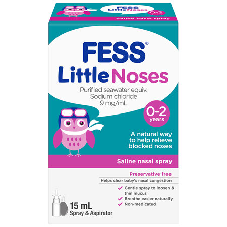 FESS Little Noses Saline Nasal Spray + Aspirator 15mL