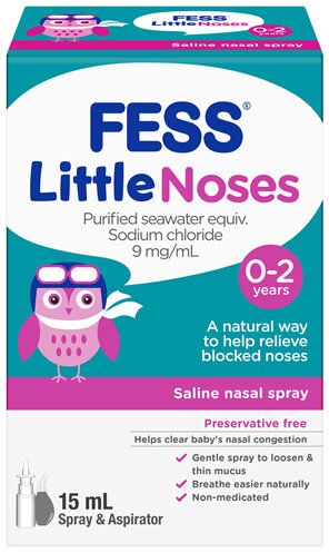 FESS Little Noses Saline Nasal Spray + Aspirator 15mL