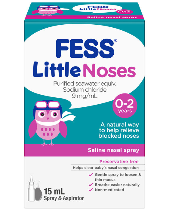 FESS Little Noses Saline Nasal Spray + Aspirator 15mL