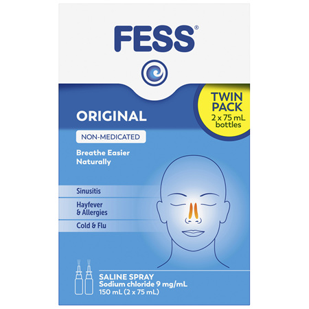 FESS Nasal Saline Spray Original 2 x 75mL