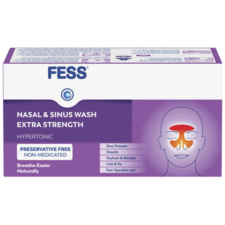 FESS Nasal & Sinus Wash Extra Strength Saline Wash Refill Sachets 24 x 6.3g