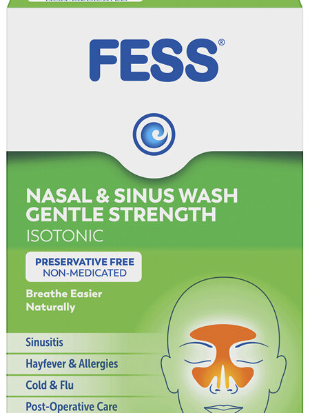 FESS Nasal & Sinus Wash Gentle Strength Saline Wash Kit 60 Pack