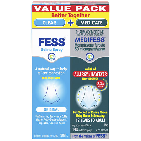 FESS Saline Spray and MEDIFESS Aqueous Nasal Spray Value Pack 2 Pack