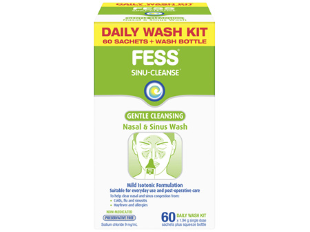 FESS Sinu-Cleanse Gentle Cleansing Daily Wash Kit 60 Pack