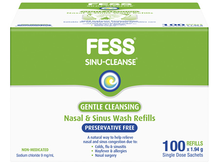 FESS Sinu-Cleanse Gentle Cleansing Wash Kit Refills 100 x 1.94g