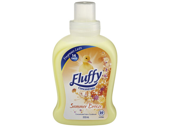Fluffy Concentrate Liquid Fabric Softener Conditioner Summer Breeze 500mL 20 Washes Made in