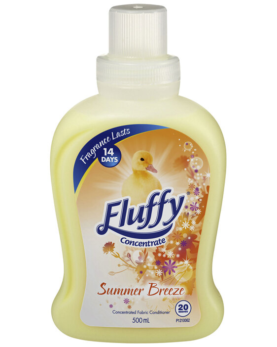 Fluffy Concentrate Liquid Fabric Softener Conditioner Summer Breeze 500mL 20 Washes Made in