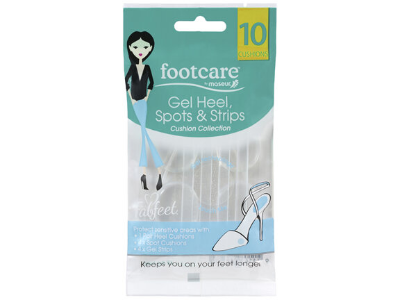 Footcare by Maseur Gel Heel Spots & Strips, 10 pack