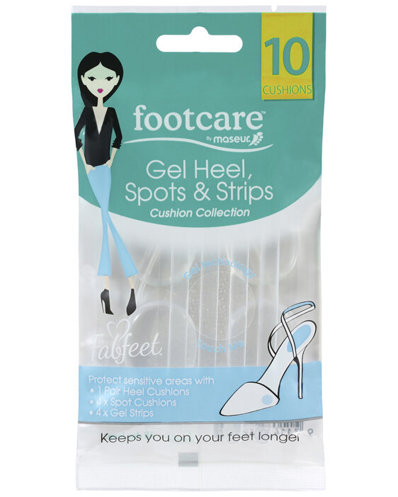 Footcare by Maseur Gel Heel Spots & Strips, 10 pack