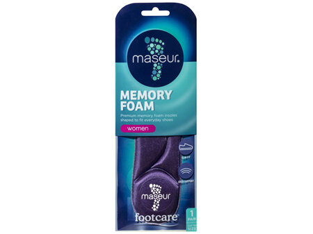 Footcare Women's Memory Foam Insoles, 1 pair