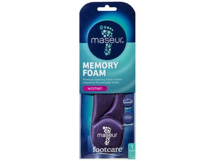 Footcare Women's Memory Foam Insoles, 1 pair