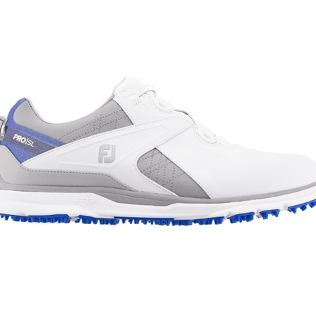 Footjoy 2020 Pro SL With Boa Golf Shoe - White/Grey/Royal Blue #53822