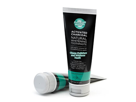 Fuss Free Naturals Activated Charcoal Natural Whitening Toothpaste Spearmint 113g