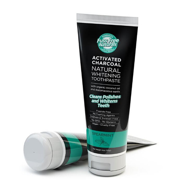 Fuss Free Naturals Activated Charcoal Natural Whitening Toothpaste Spearmint 113g