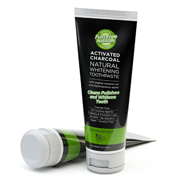 Fuss Free Naturals Activated Charcoal Natural Whitening Toothpaste Peppermint 113g