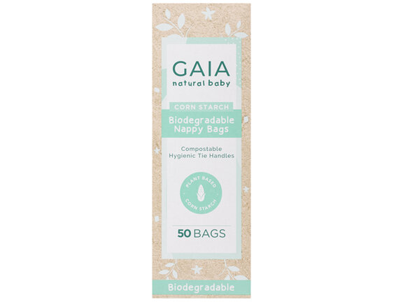 GAIA Natural Baby Biodegradable Nappy Bags 50pk