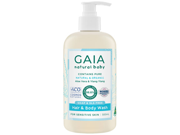 GAIA Natural Baby Hair & Body Wash 500mL