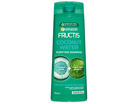 Garnier Fructis Coconut Water Shampoo 315ml for Oily Roots, Dry Ends