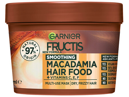 Garnier Fructis Hair Food Smoothing Macadamia Mulit Use Treatment for Dry & Unruly Hair 390ml