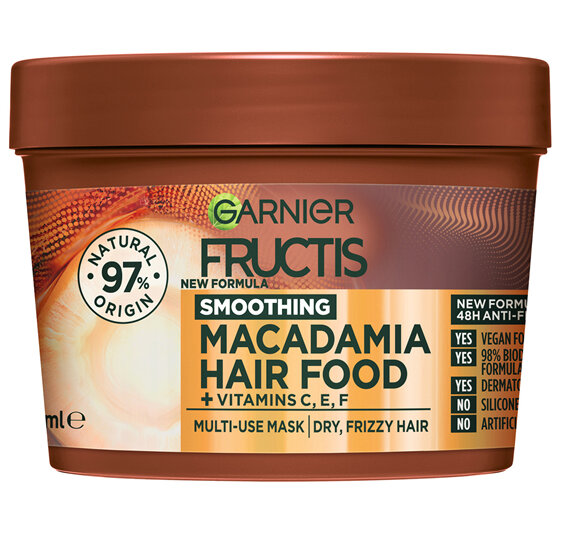 Garnier Fructis Hair Food Smoothing Macadamia Mulit Use Treatment for Dry & Unruly Hair 390ml