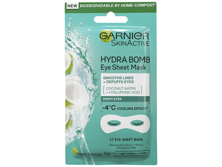 Garnier Hydra Bomb Hyaluronic Acid + Coconut Water Eye Sheet Mask 6g