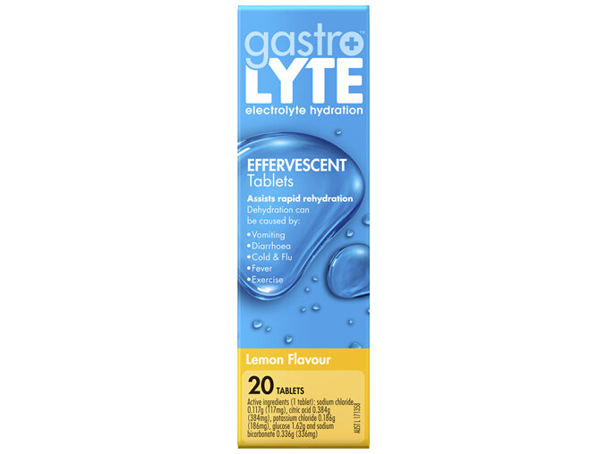 Gastrolyte Electrolyte Hydration Effervescent Tablets Lemon